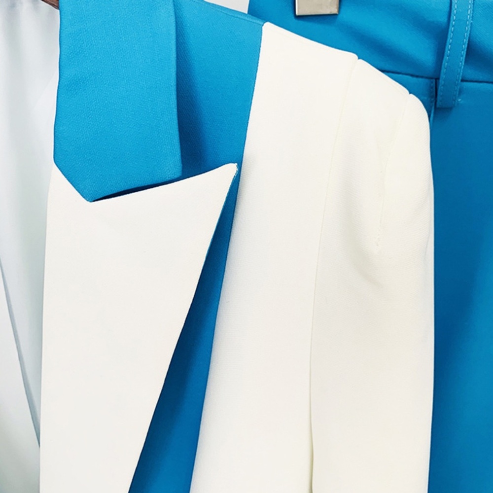 Color Block Two Piece Suit Set - Picture 4 of 7
